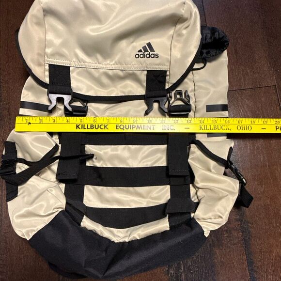 Adidas utility laptop backpack tan black school college hiking gym - Picture 7 of 8